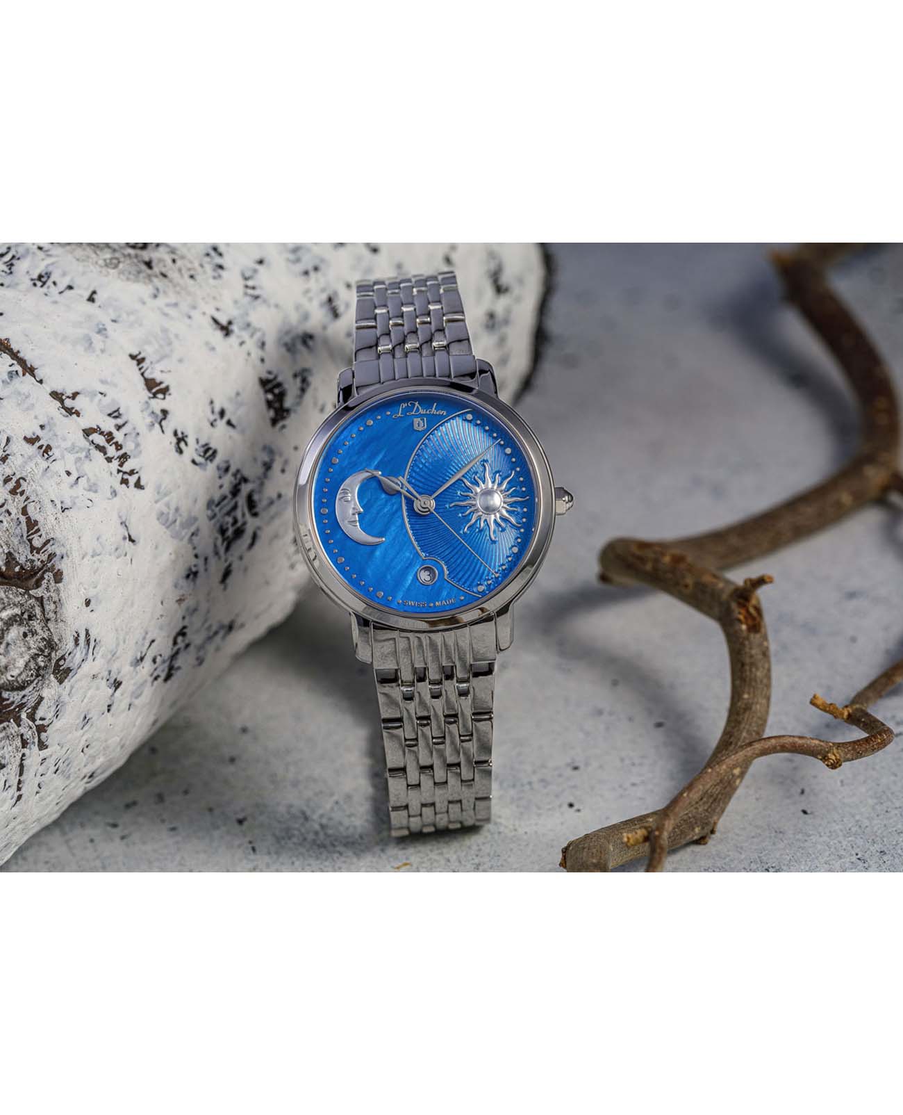 L'Duchen L'Duchen Day & Night D 781.10.32 женские часы синий циферблат на запястье